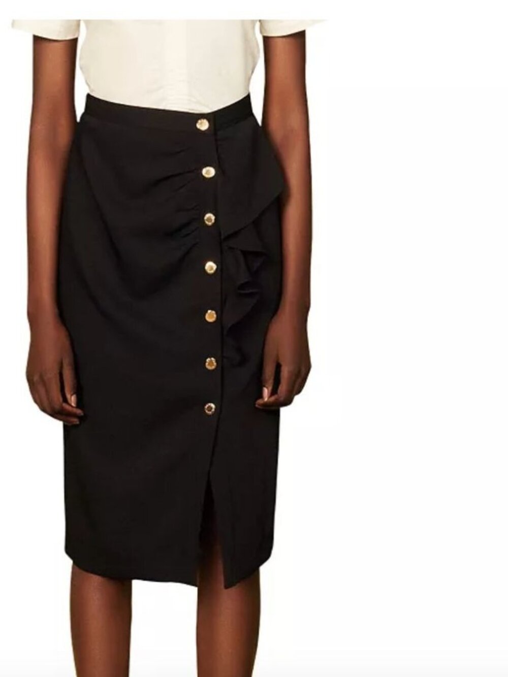 SANDRO Lisandre Ruffled Pencil Skirt Size 36 (4)